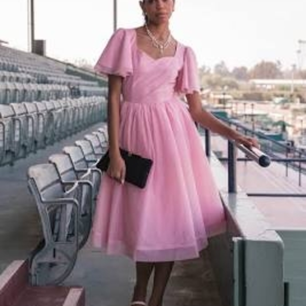 JessaKae Pink Flutter Sleeve Sundress